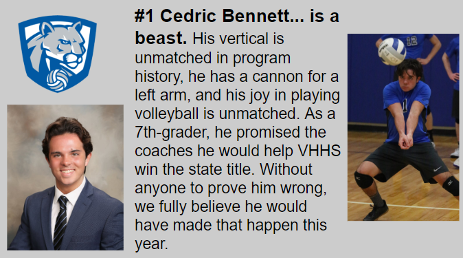 vhboysvb's tweet photo. Tomorrow would have been our Senior Night. Today, we start the celebration of our 4 tremendous seniors.
First, Cedric Bennett: https://t.co/vb28xvp8ad
