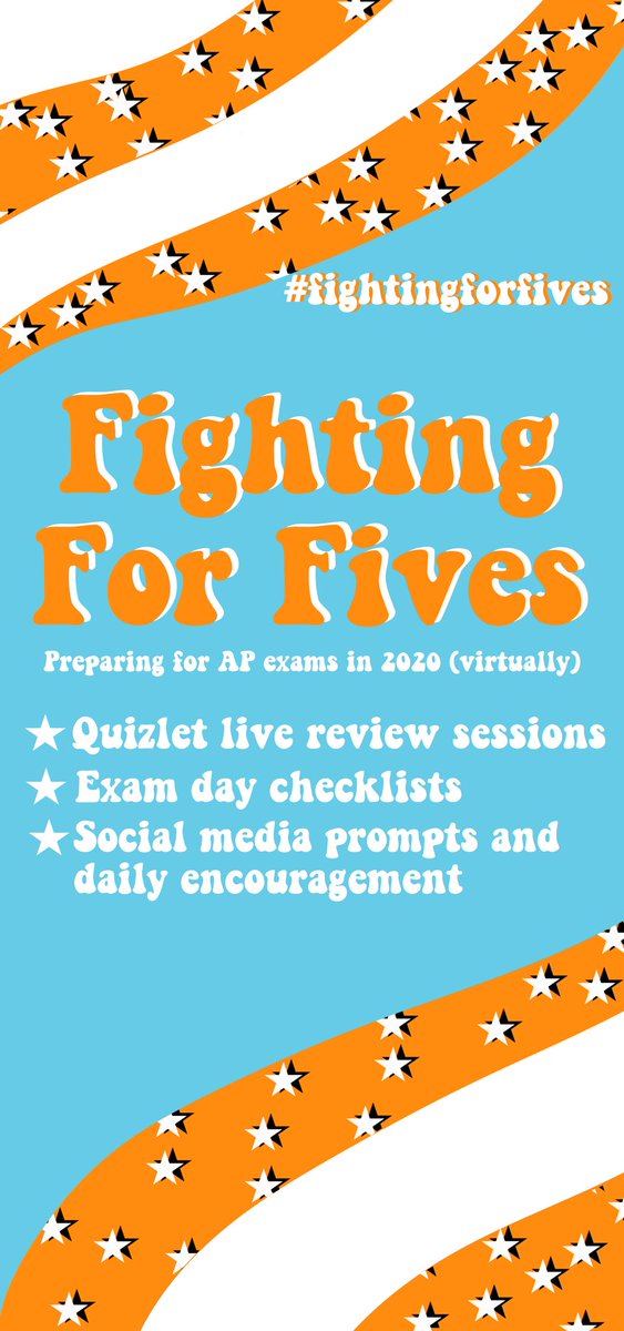 Hey guys we are so excited to announce that we are part of the <a href="/fightingfor5s/">fightingforfives</a> social media campaign! This campaign’s focus is preparing AP students by providing quizlet live review sessions the nights before exams, making exam day checklists, and providing encouragement!
