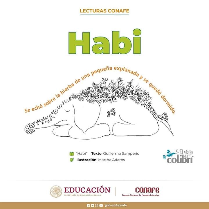CONAFE_mx's tweet photo. Cierra los ojos e imagina a un pequeño elefante🐘 y a su madre en la selva, rodeados de changos🐒, rinocerontes🦏, tigres🐯 y aves🐦 en el #AudioLibroConafe💿 "Habi". Sigue sus aventuras en la versión escrita de Guillermo Samperio. Colección Colibrí.
Aquí:
https://t.co/5t0Ev1k4C8 https://t.co/QveXAqVLu9