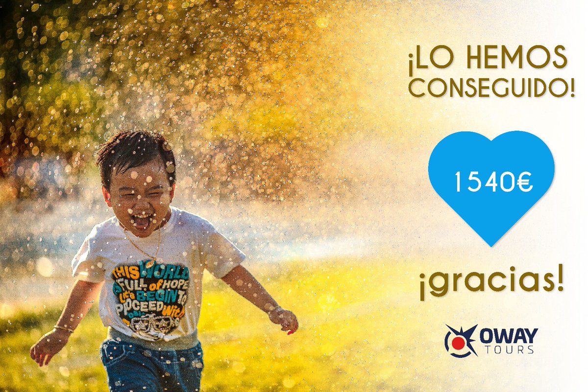 OWAYTours's tweet photo. ¡Lo hemos conseguido! 💪💪 ➡️Más info sobre el reto solidario: https://t.co/cnztQ8qVGh #OWAYtours #TurismoSolidario #MiGranitoDeArena #MezquitaCórdoba https://t.co/ve3sFGmVXp