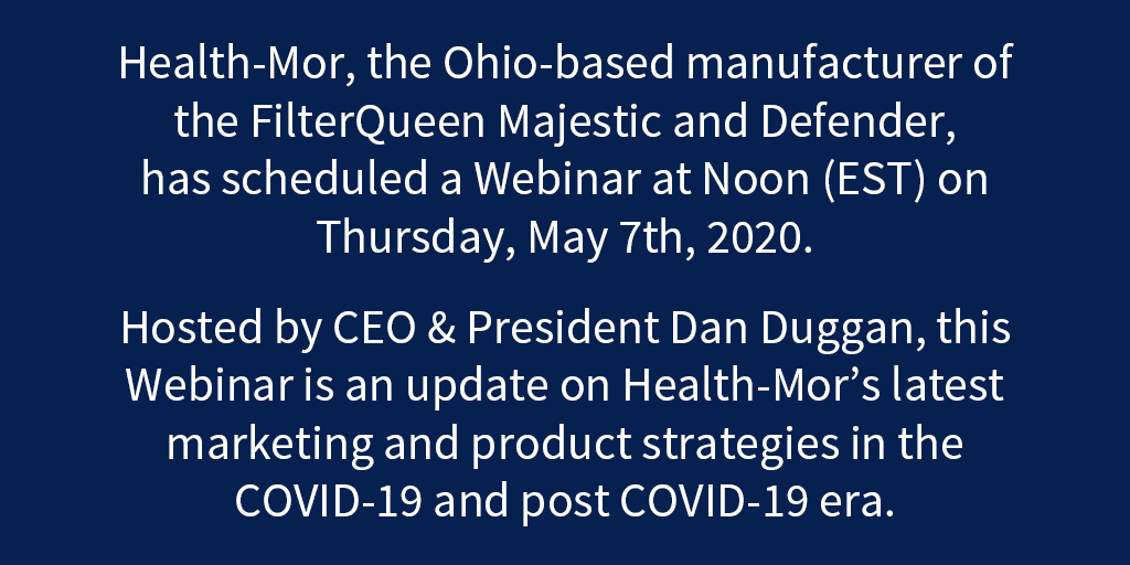 FilterQueen CEO &amp; President to host May 7th Webinar at Noon EST.
All audiences are welcome to join by registering using the link below.  Space is reserved for the first 500 participants, so register today!

Register now:
zoom.us/webinar/regist…