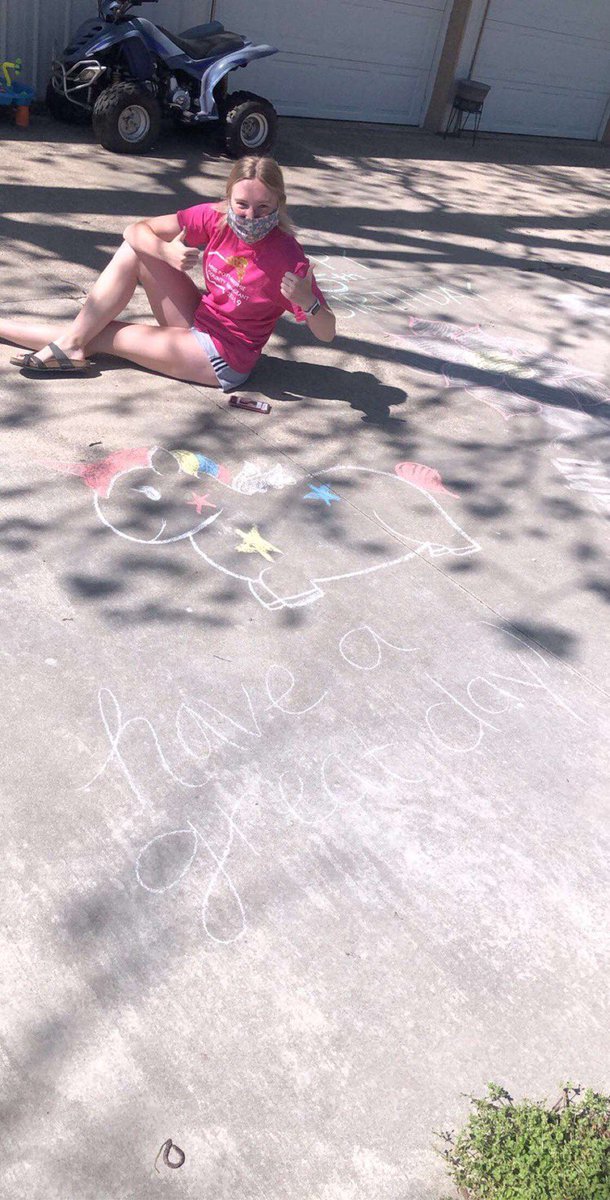 WamegoS's tweet photo. Birthday “chalk bombings” from our social distancing super stars! #wamegostrong https://t.co/pLg9o8TuR6