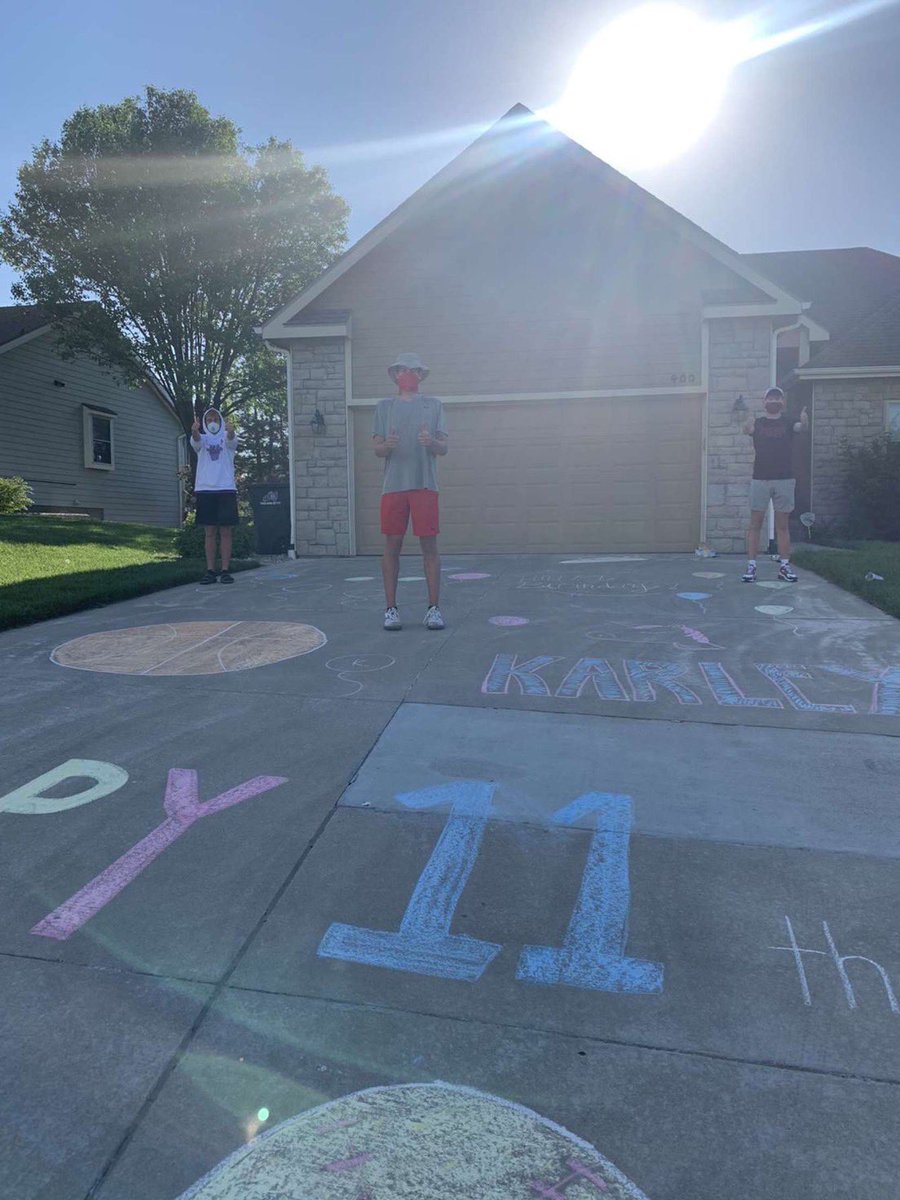 WamegoS's tweet photo. Birthday “chalk bombings” from our social distancing super stars! #wamegostrong https://t.co/pLg9o8TuR6
