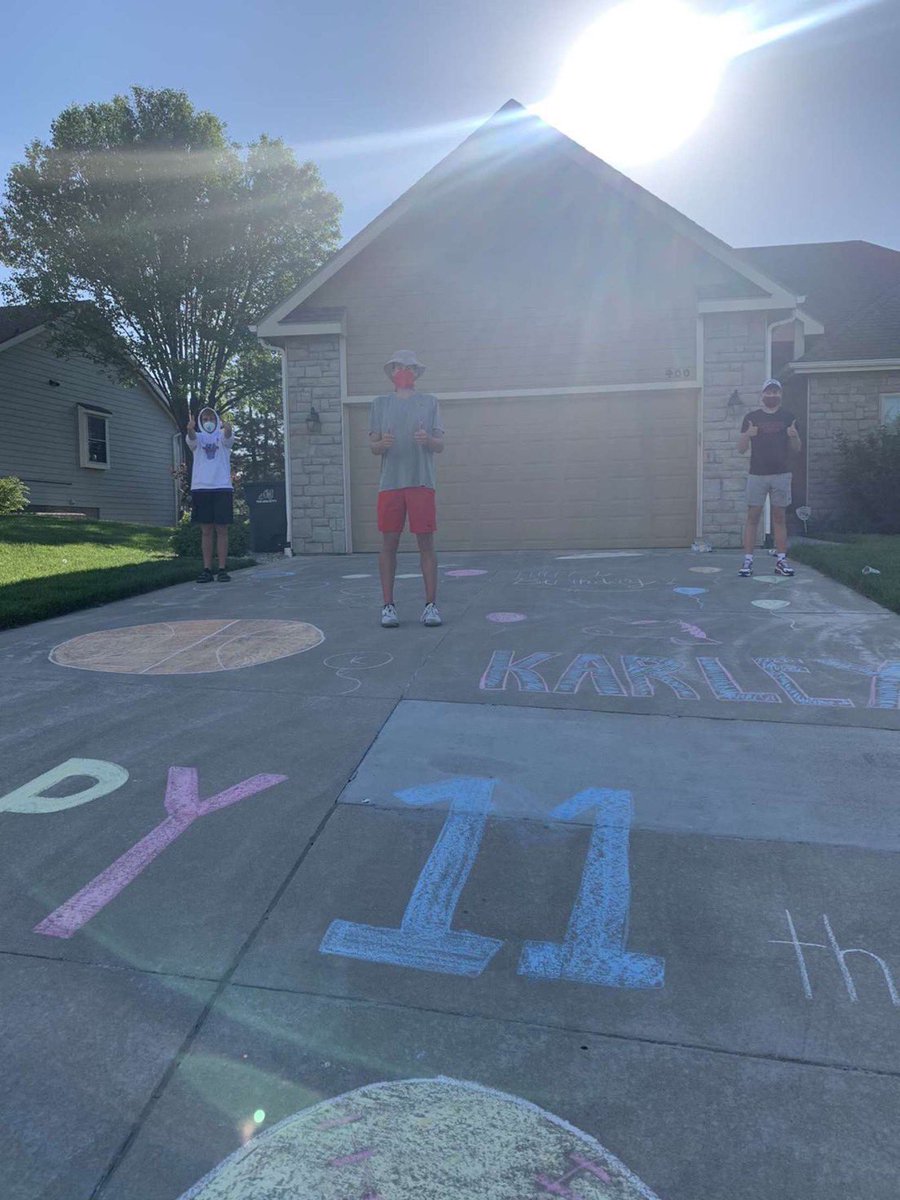 WamegoS's tweet photo. Birthday “chalk bombings” from our social distancing super stars! #wamegostrong https://t.co/pLg9o8TuR6