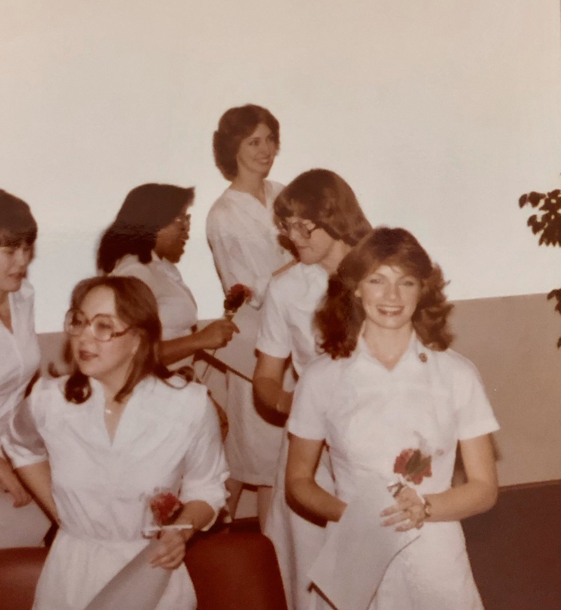 Nursenancy80's tweet photo. Pinning ceremony TWU BSN class 1980. From Wonen’s Health to school/public health nursing to Women’s Health nurse practitioner and back to school nursing. 40 years and still going. #SND2020 #gisdschoolnurseday @GISDhealth  @AA_Eagles  @GISDleadnurse https://t.co/tETzORsf4K