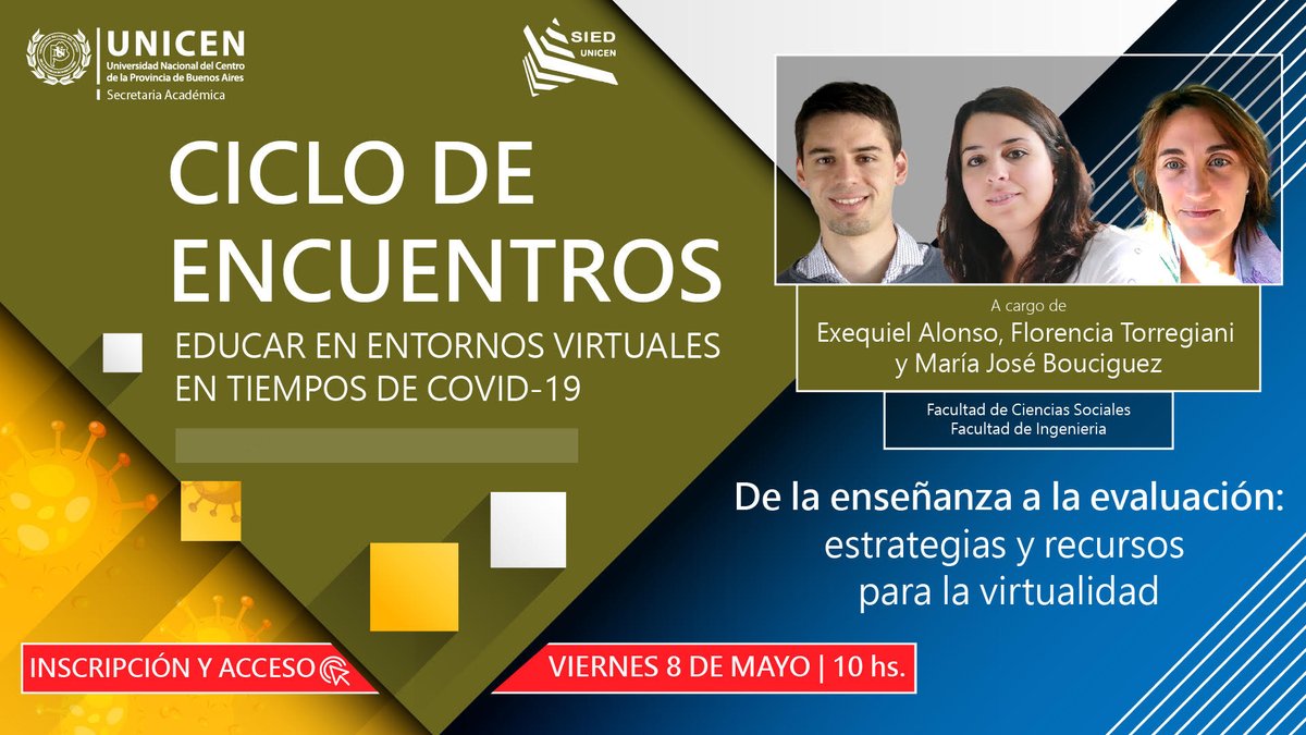 FacsoVirtual's tweet photo. 📣 ¡Estrategias y Recursos para Evaluar en la virtualidad!

⏰ Este viernes 8 de mayo a las 10:00, en el marco del Ciclo propuesto por la @FacsoUnicen 

📲¿Por dónde nos ven? https://t.co/6WGAncpwUM 👈 https://t.co/dyRD5UG2e4
