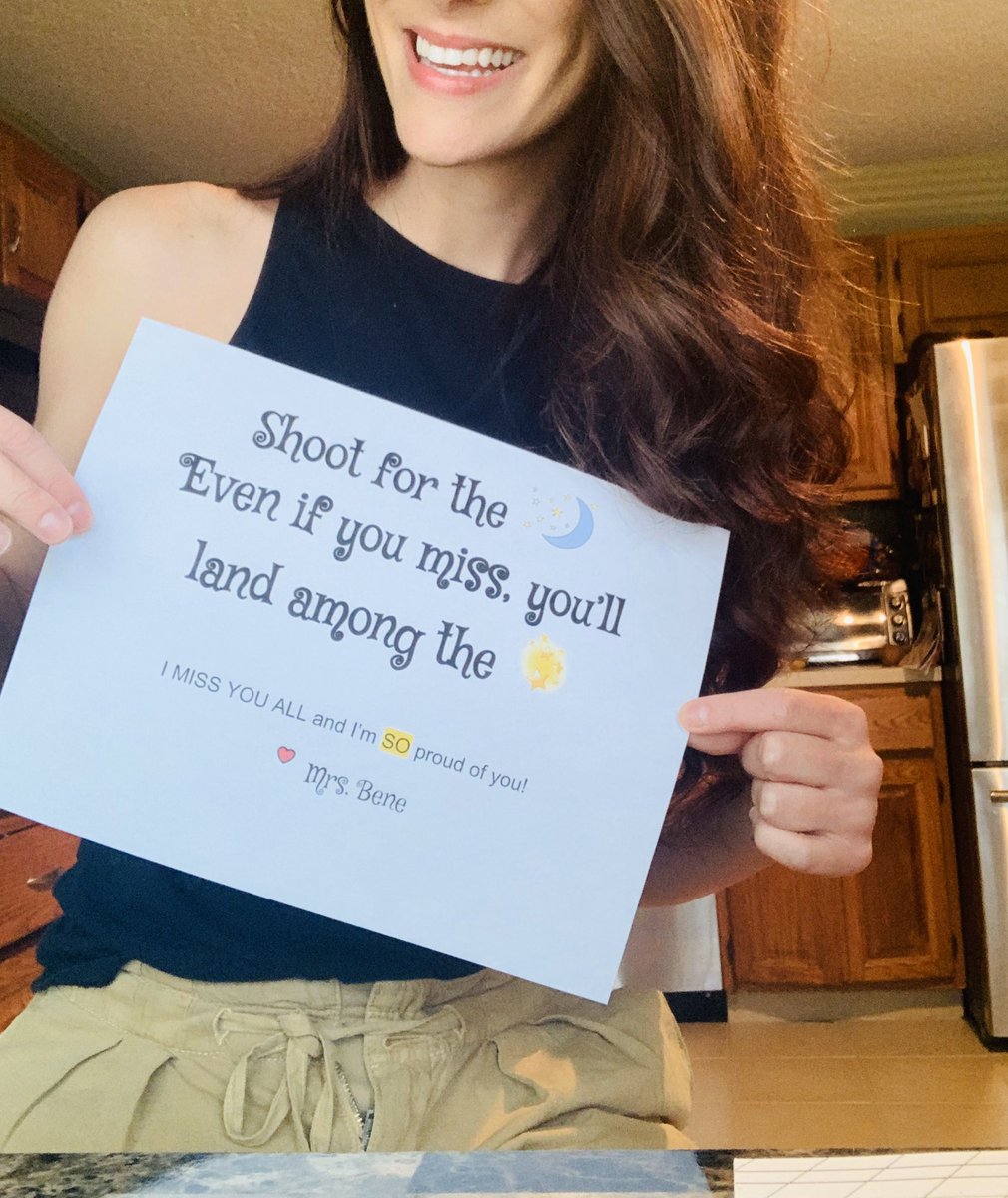 MrsMBene's tweet photo. Today’s Chester challenge: share a photo or video with your students. 🍎 

No success is ever too small and slow and steady, well...that’s a pace that I am incredibly proud of. 

“Reach for the 🌙 and even if you miss, you’ll land among the ✨.”
#WeAreChesterNJ https://t.co/OwENAaGLZ2
