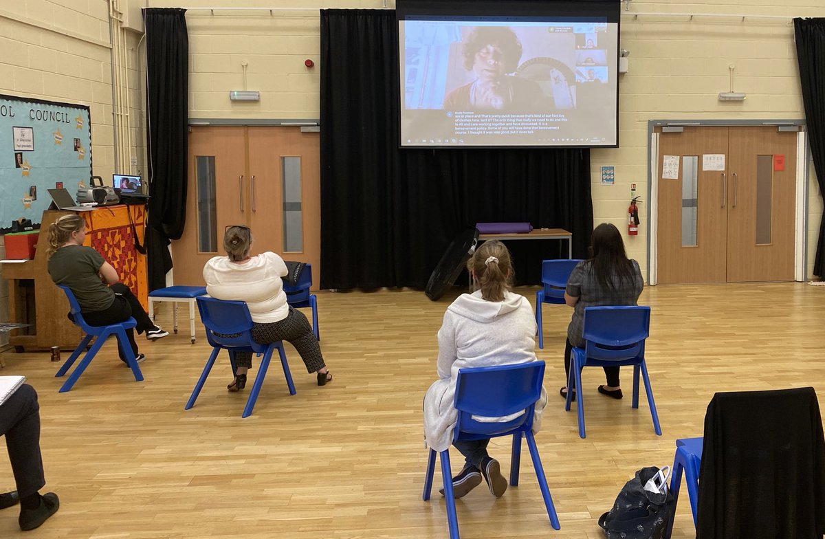 StGilesRetford's tweet photo. A cracking staff meeting this afternoon, where real and virtual worlds collided! It was so wonderful to see #TeamStGiles! Our Agenda - 1. Be together 2. Celebrate our successes 3. Share pupil achievement 4. Safeguarding 5. Curriculum 6. CPD https://t.co/lgQrPpclgI
