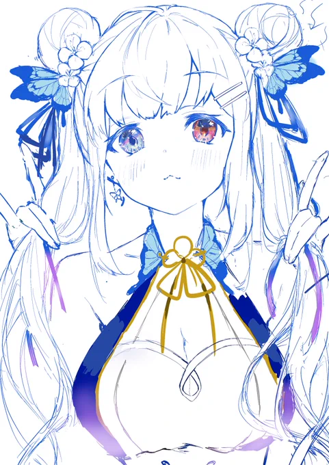 春っぽくなるといいなと思ってる小苺ちゃのラフ 