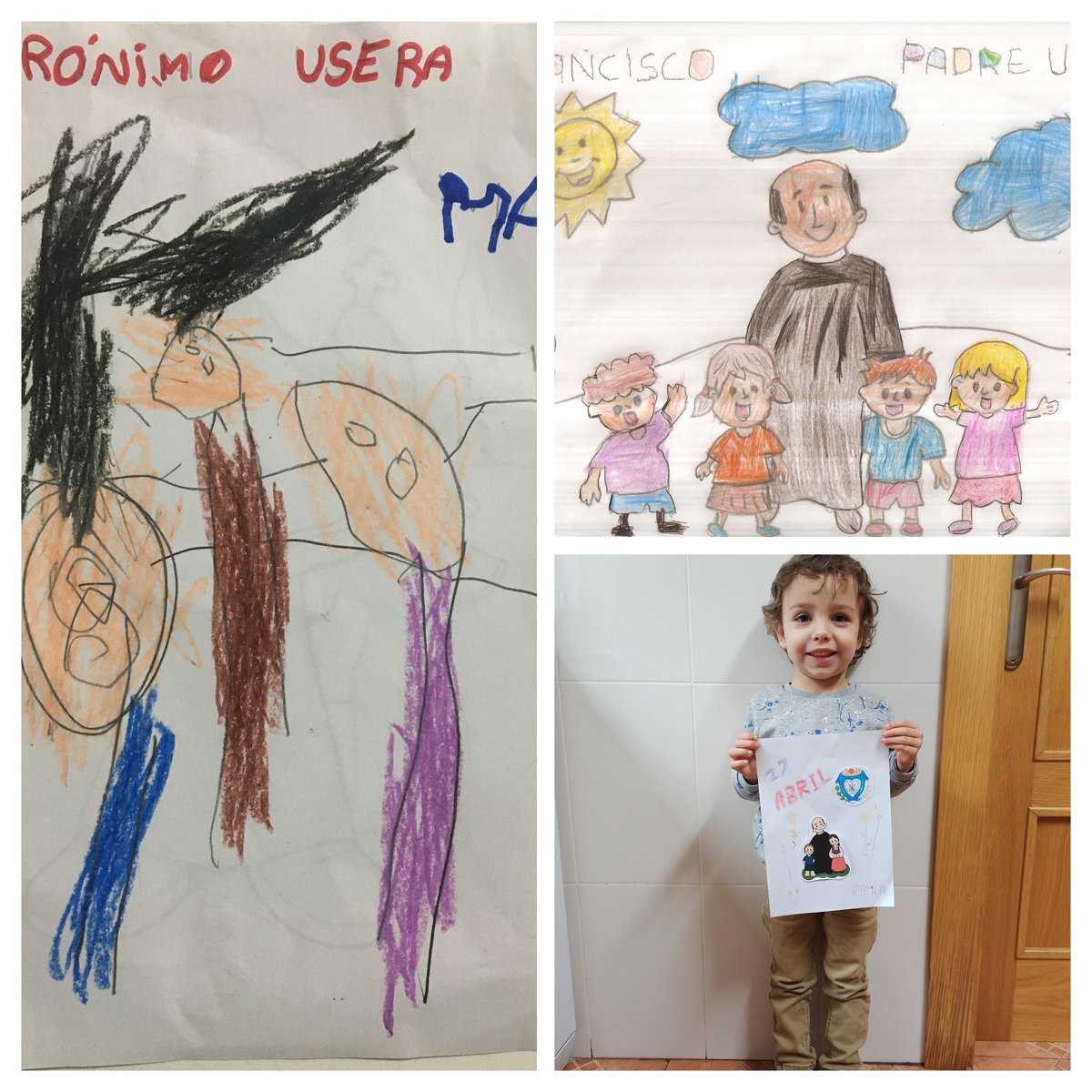 AmorDiosCaudete's tweet photo. Los peques del colegio son unos artistas. Así dibujan al Padre Usera #FelicitaUsera2020 #amordedioscaudete https://t.co/1Zhc9QYp1N