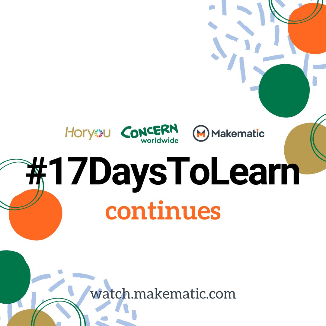 MakeMatic's tweet photo. Although we released the final challenge of #17daystolearn, this doesn't mean it ends here. You can continue to create and learn about the #globalgoals at home!
All the challenges will stay on at https://t.co/yUX6gVWYQx for your kids and students to enjoy! https://t.co/CX6HTioUHU