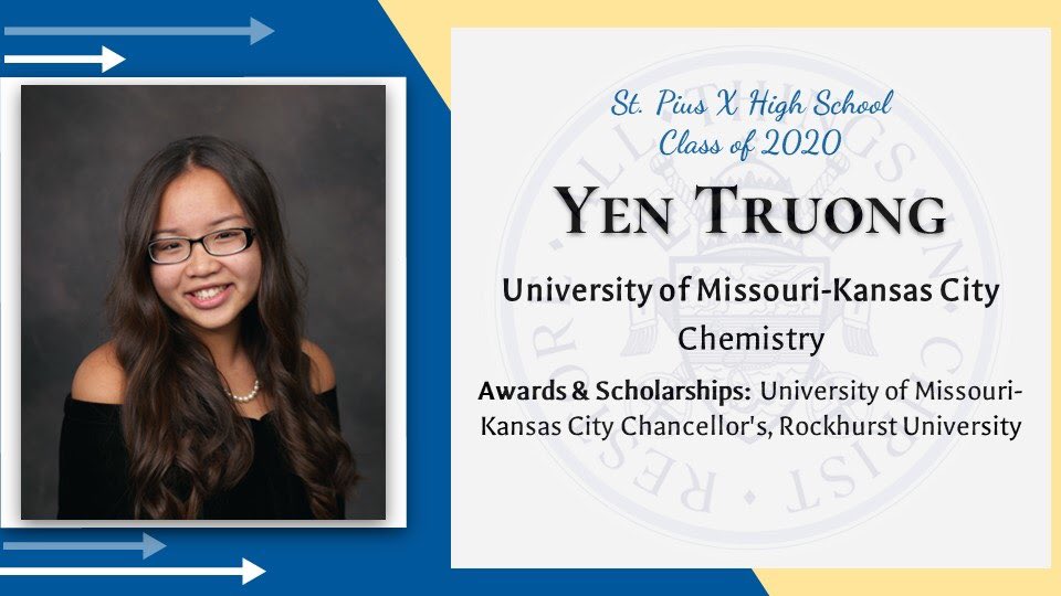 stpiusxhskc's tweet photo. Congratulations Yen!
ππClass of 2020ππ
#spxkc #spxclassof2020 #foreverwarrior https://t.co/9gbD4Uxi2X