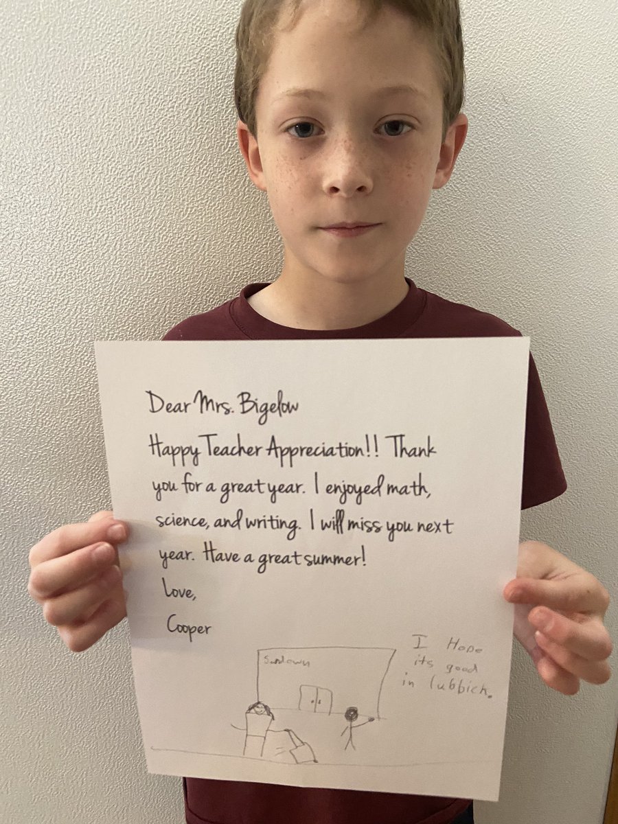 RonnaCarson1's tweet photo. We are blessed and thankful with a great teacher this year! Thank you @erinebigelow for making learning fun and loving on this kid!! #sdlhawkstrong #CISDRocks https://t.co/vJ4a2V1a1d