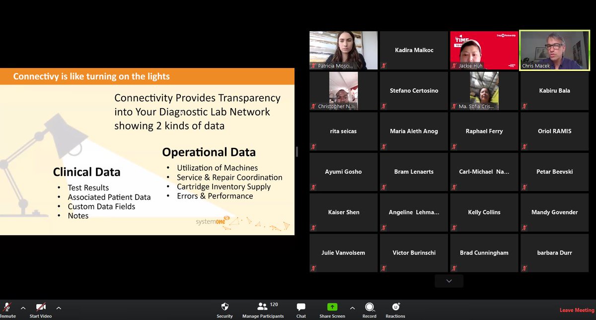 "Connectivity and AI is like turning on the light in your room" – Chris Macek, CEO <a href="/SystemOne/">SystemOne Hosting</a> at the <a href="/StopTB/">Stop TB Partnership</a> Virtual Innovations Spotlight on the importance of connectivity for real-time diagnosis to manage #TB, #HIV &amp; #COVID19.