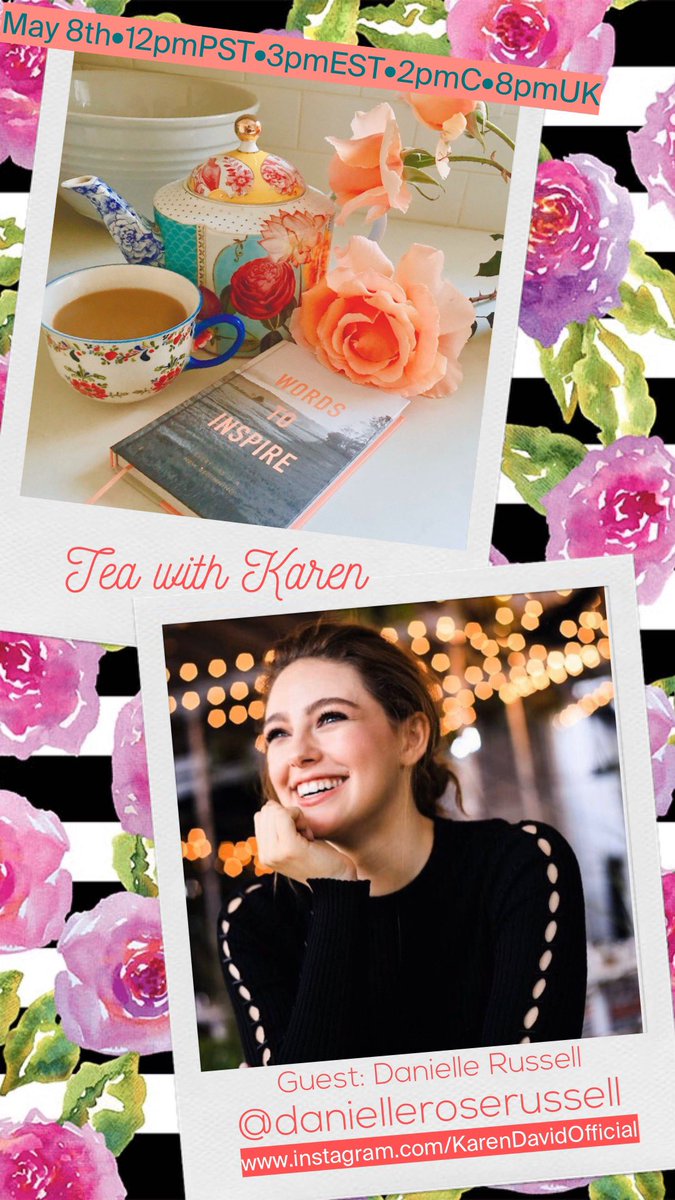KarenDavid's tweet image. Soooooooooo excited that my bestie, the gorgeous and magical @itsdanielleruss will be joining me for a cuppa tea on Friday! Save the date and time. It’s going to be a goodie! #TeawithKaren ☕️🏡❤️❤️❤️🌹