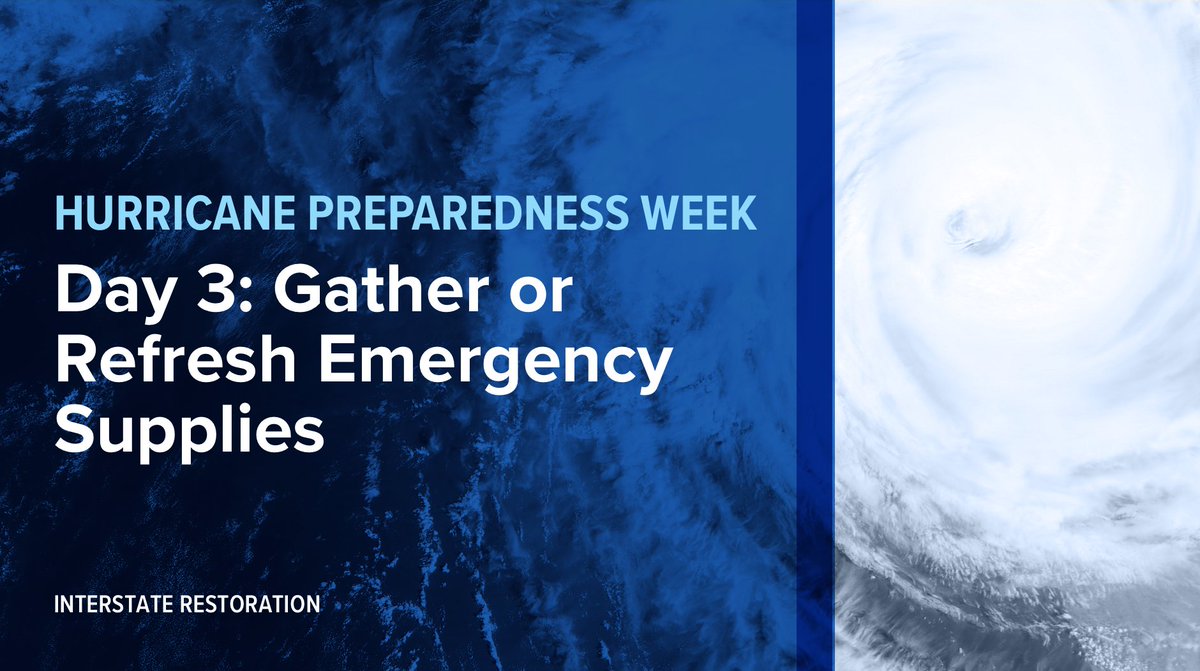 firstonsite's tweet image. Today's #HurricanePreparednessWeek tip: Gather or Refresh Emergency Supplies hubs.ly/H0qdgbF0 #DisasterPlan #HurricanePrep