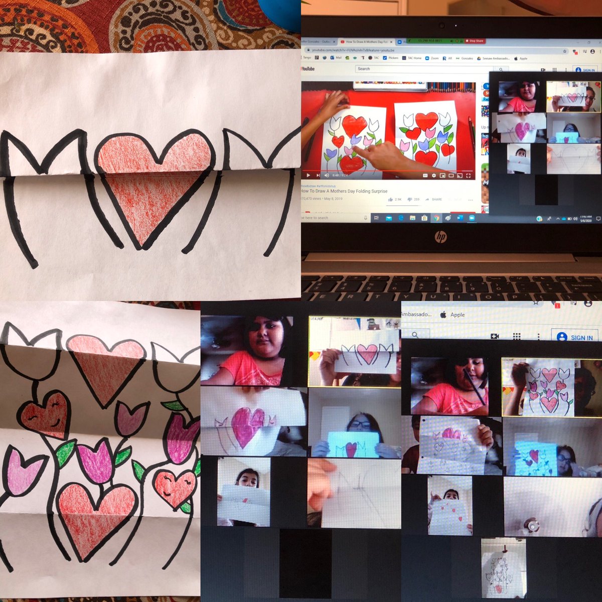 #MothersDay #Art on #Zoom with my #3rdGrade kiddos today! ❤️ We had a blast following along and making our own creative pieces! Thank you <a href="/TravisTeach/">Gracie Silva</a> for the link! #TravisRocks #HCISDSchoolAtHome @hcisdprincipal <a href="/OliP2020/">Olivia Perry</a> <a href="/MPena220/">Mindy Pena</a> <a href="/SandyHcisd/">Patriot Counselor Sandy</a> <a href="/HcisdE/">HCISDTravisElementary</a>