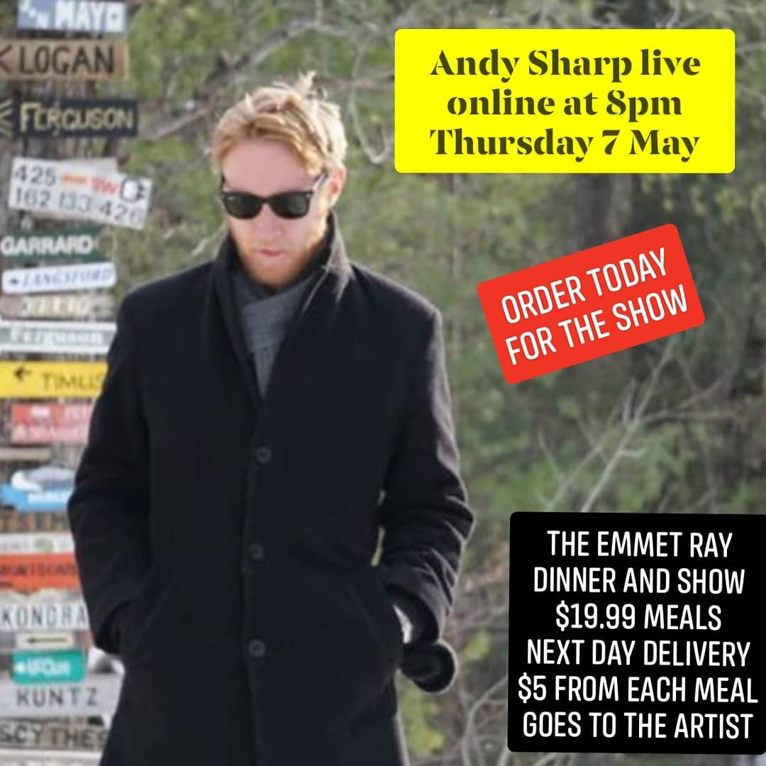 theemmetray's tweet image. Thurs night's Artist, is the beloved Andy Sharp, releasing a single, live 8pm $5 from every meal goes to the artist, you can choose between 4 options. Email orders by 9pm to info@theemmetray.com for next day delivery e-transfers only
Visit theemmetray.com for the menu