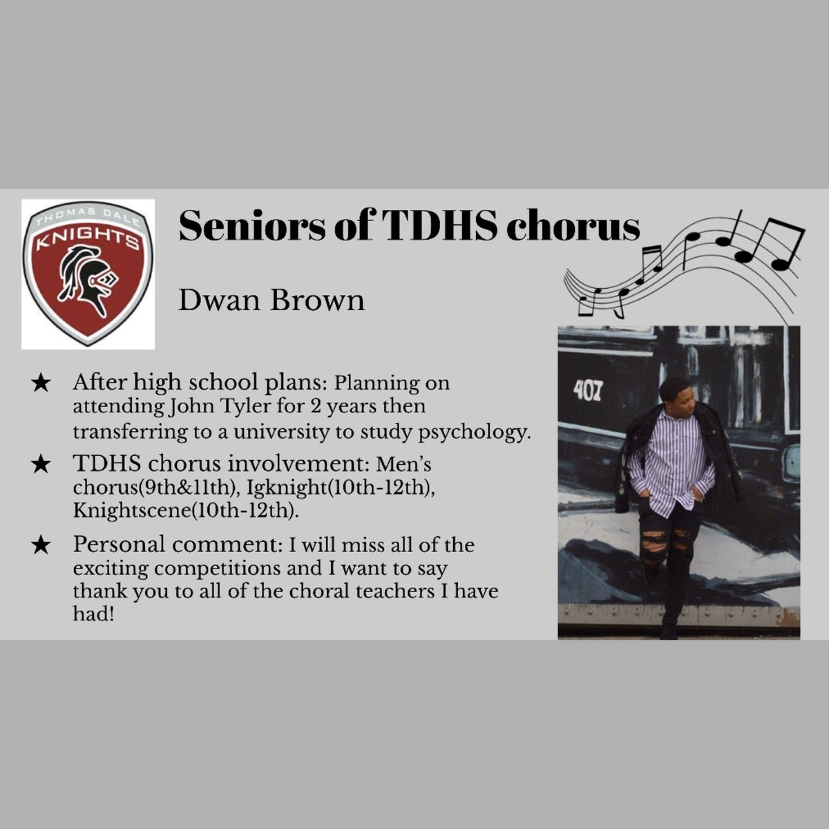 Class of 2020 Senior Sendoff:
Dwan Brown