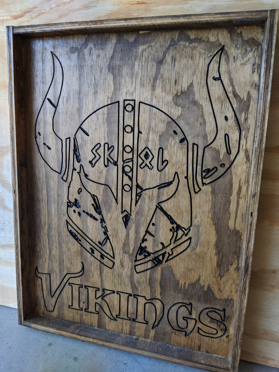 PCTapHandles's tweet photo. Plywood @Vikings sign.  SKOL!!

#CNC #mnvikings #skol https://t.co/ex5bbY3rbE