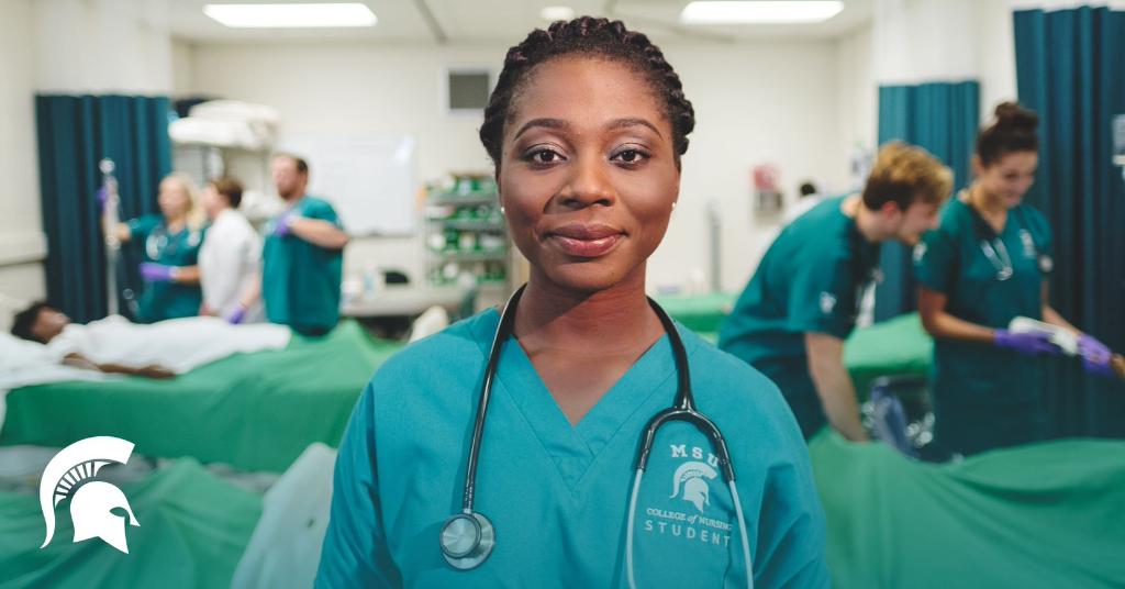 .@MichStNursing students and alumni across the country are stepping up to provide care during the COVID-19 pandemic. go.msu.edu/KWP #ThankYouNurses