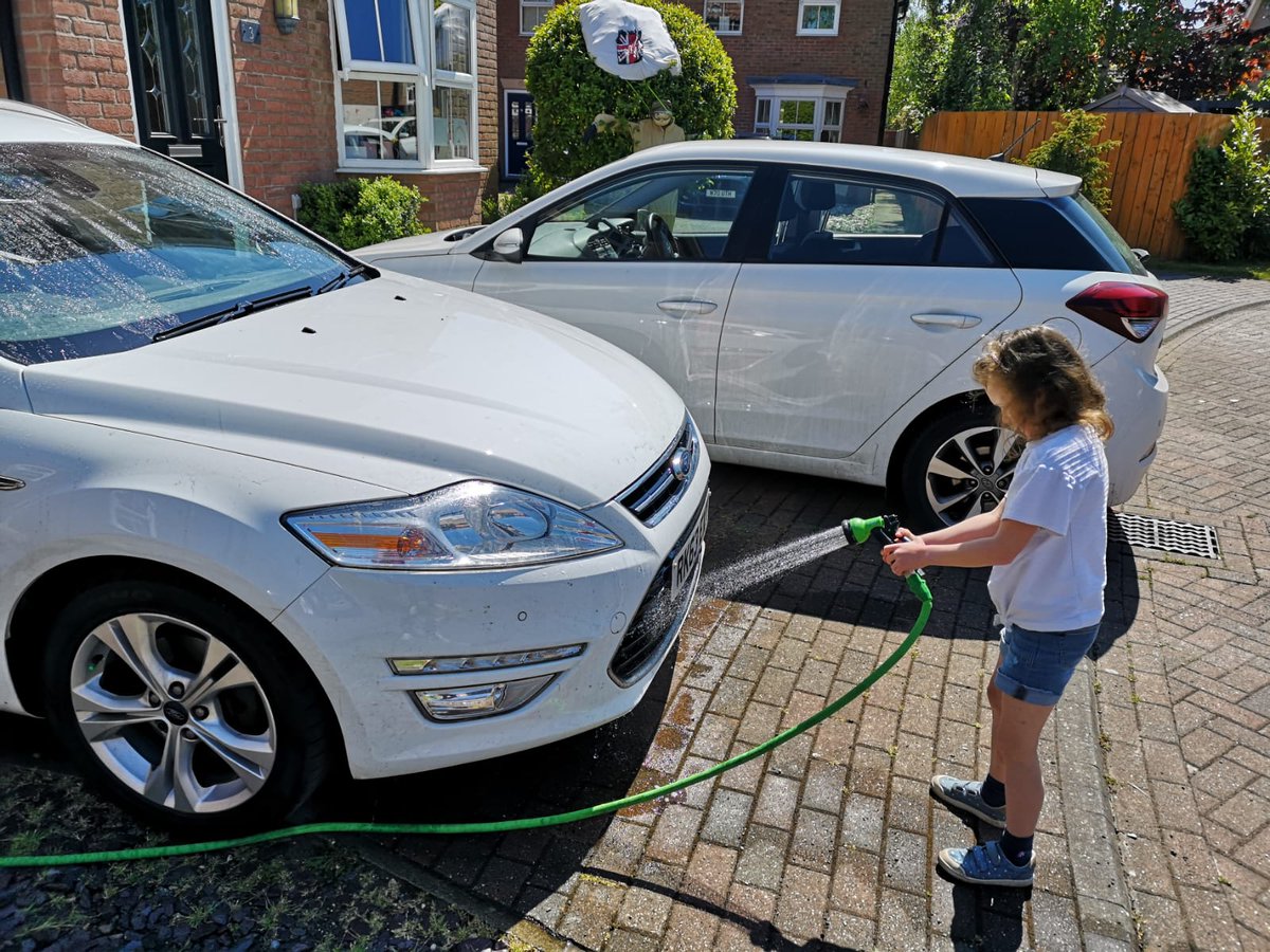 kirstsimo's tweet photo. @WonderfulWrens Noah and big sister helping their daddy wash his car. Then they got to meet spiderman https://t.co/TjoHwy4ANG
