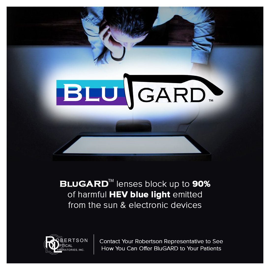 RobertsonOptics's tweet photo. Making sure your patients have #bluelight protection has never been more important. Contact your #RobertsonOpticalLabs rep for more info on #BluGARD. 

#BlueLightGlasses #BlueLightLenses #BlueLightBlockers #TopOpticalLab #Optometry #Optometrist #Optician  #ComputerGlasses https://t.co/jUDx8VLG2w