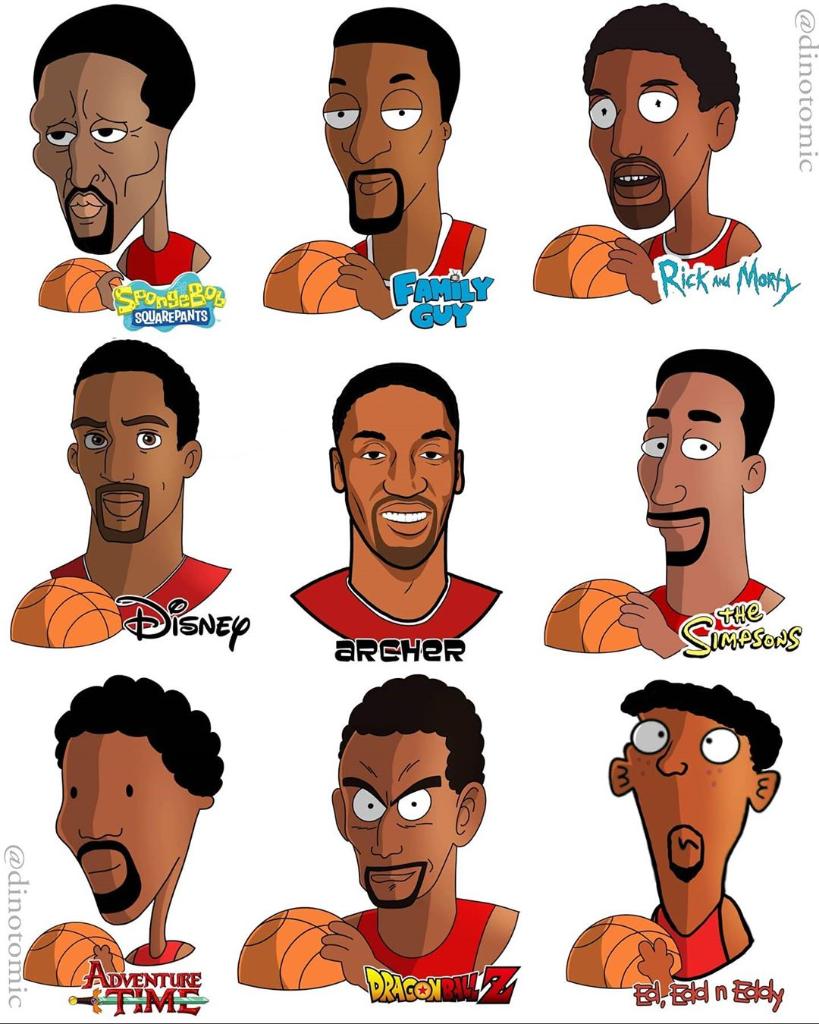 ESPNNBA's tweet photo. These illustrations of Pippen and MJ are 😂🔥#TheLastDance

(🎨: dinotomic/Instagram) https://t.co/LtPL0RbqNs