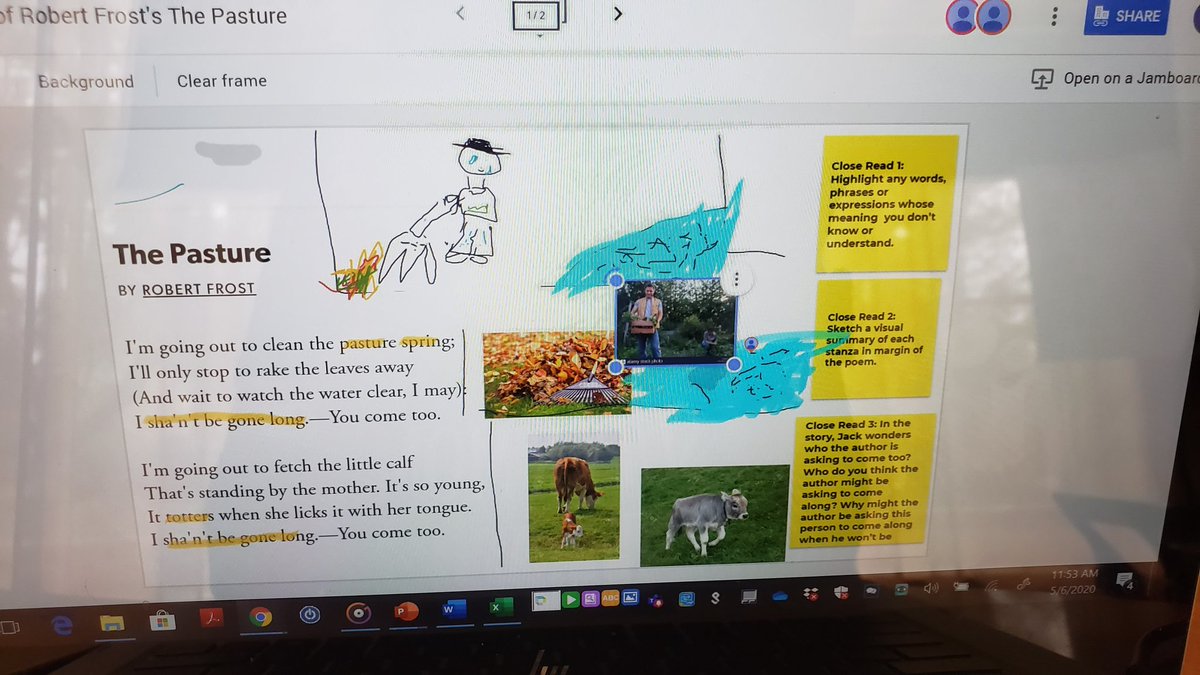 jgivens75's tweet photo. Visualization is an avenue to understanding complex text. #visualization #complextexts #closereading #thetripleread #jamboard #poetry @JillACarter1 @HalethorpeElem @BCPS_ELA @googlejamboard @GoogleForEdu https://t.co/DlTODVXaYl