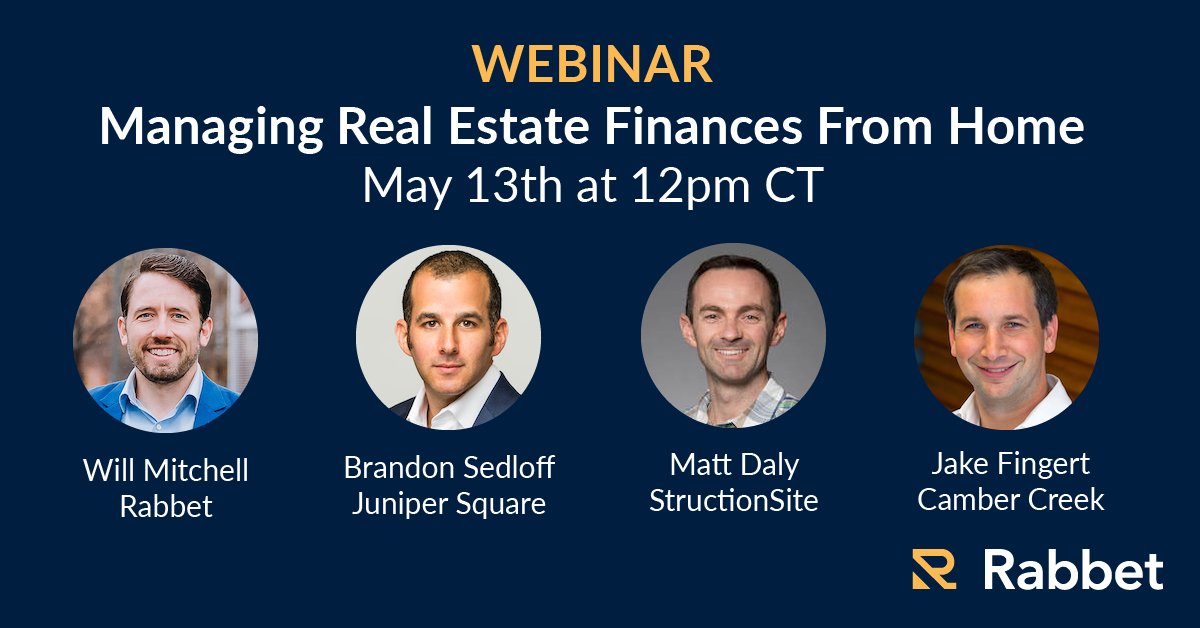 getrabbet's tweet image. COVID-19 has changed the way real estate developers work. We&apos;re looking forward to discussing the challenges and best practices with @juniper_square, @StructionSite, and @Camber_Creek on May 13th. bit.ly/2WabfJd

@buildingwill @_mattdaly