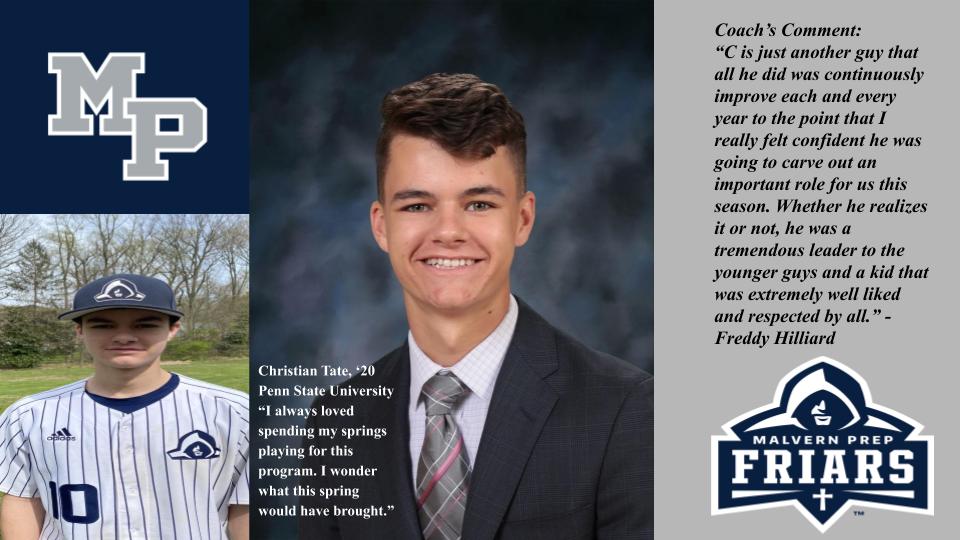 MPFriars's tweet photo. Christian Tate, '20 #mp2020 #mpbaseball #mpseniors #friarseniortribute
@MPFriarBaseball https://t.co/8TZa4oymPW