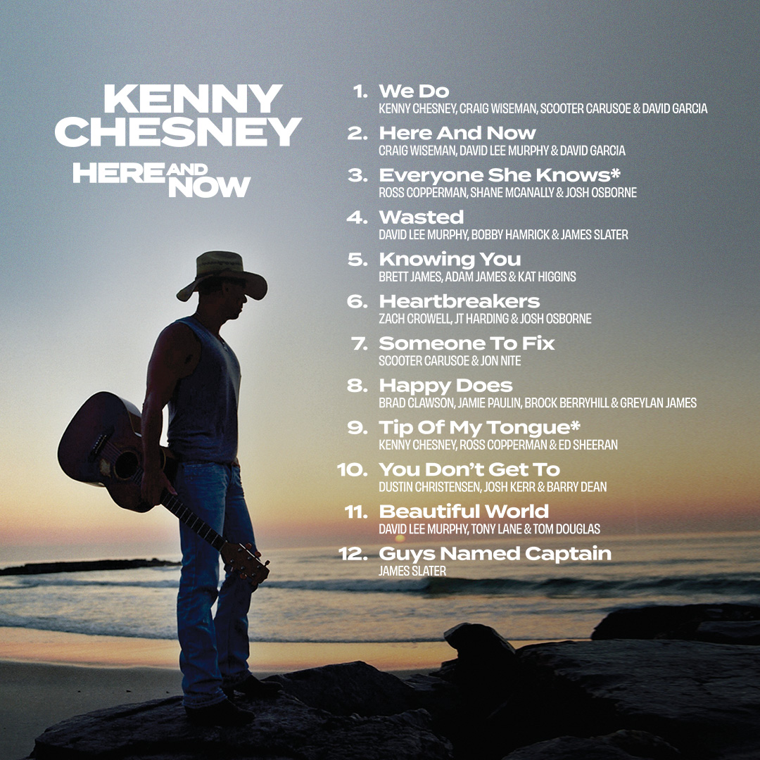 kennychesney's tweet photo. Tweet the track number of your favorite song on #hereandnow. #noshoesnation https://t.co/HgcFzm10ku