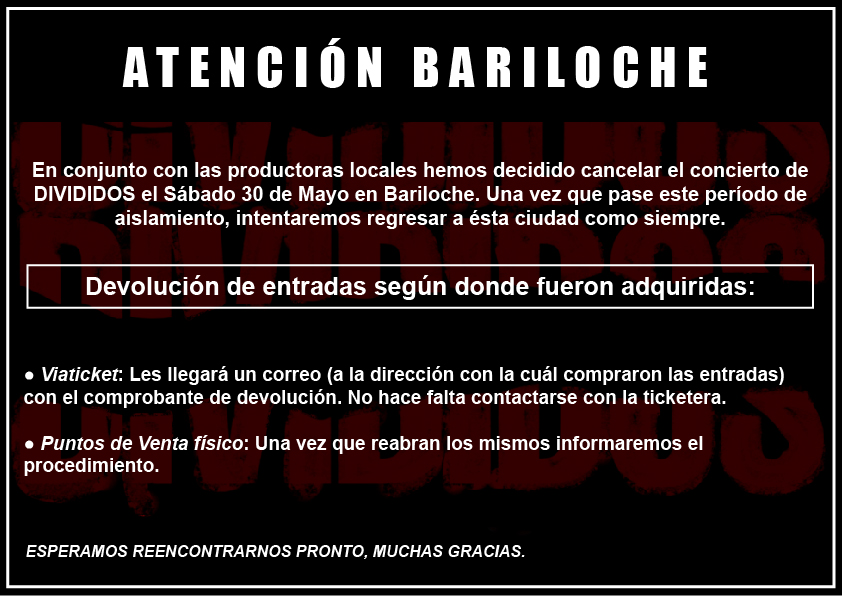 viaticketSur's tweet photo. #Divididos #Neuquen #Bariloche https://t.co/KcCyaFLRXp