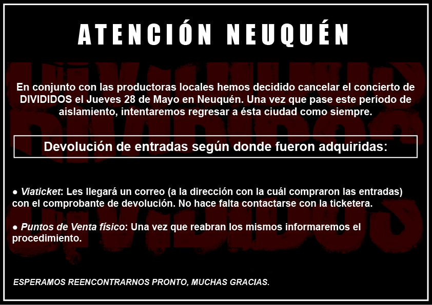 viaticketSur's tweet photo. #Divididos #Neuquen #Bariloche https://t.co/KcCyaFLRXp