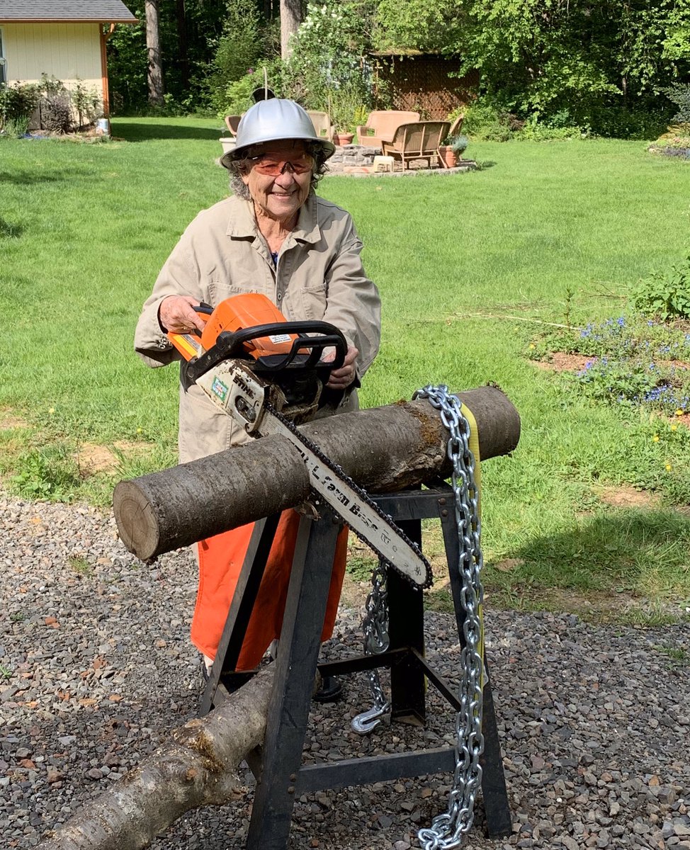 EastCountyRun's tweet photo. March 67th. 98-year-old Helen’s up w/ projects b-4 coffee. Helen likes coffee brewed directly over flame, &amp; has no issues with using tools to prep the fuel. Helen enjoys the subtle message to sleeping neighbors about the unmuffled dirt bikes, too. Helen’s a SURVIVOR. #belikeHelen https://t.co/8YPaWzSStn