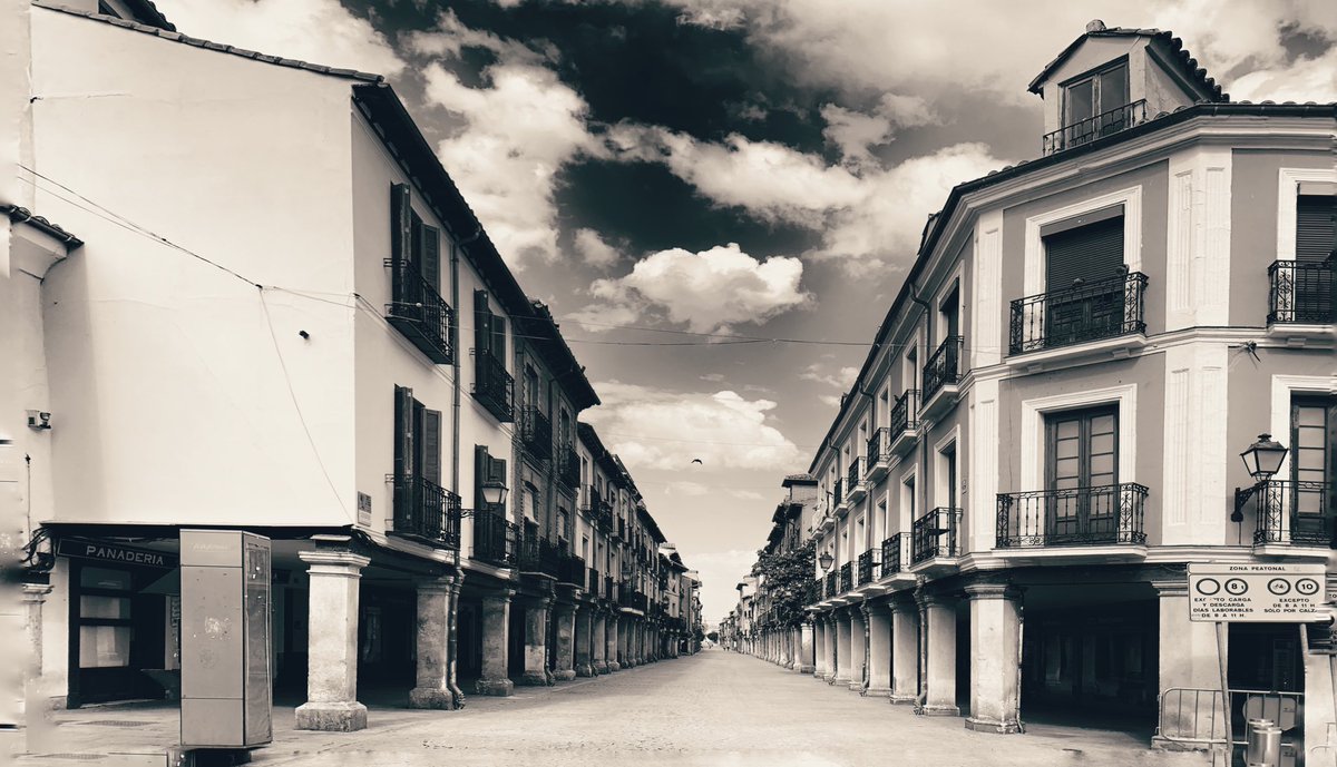 libreriajavier's tweet photo. La calle Mayor de Alcalá, desierta a las diez de la mañana.
#alcaladehenares #coronavirus #landscape #solitude #blackandwhite https://t.co/9xDUm1MnTk