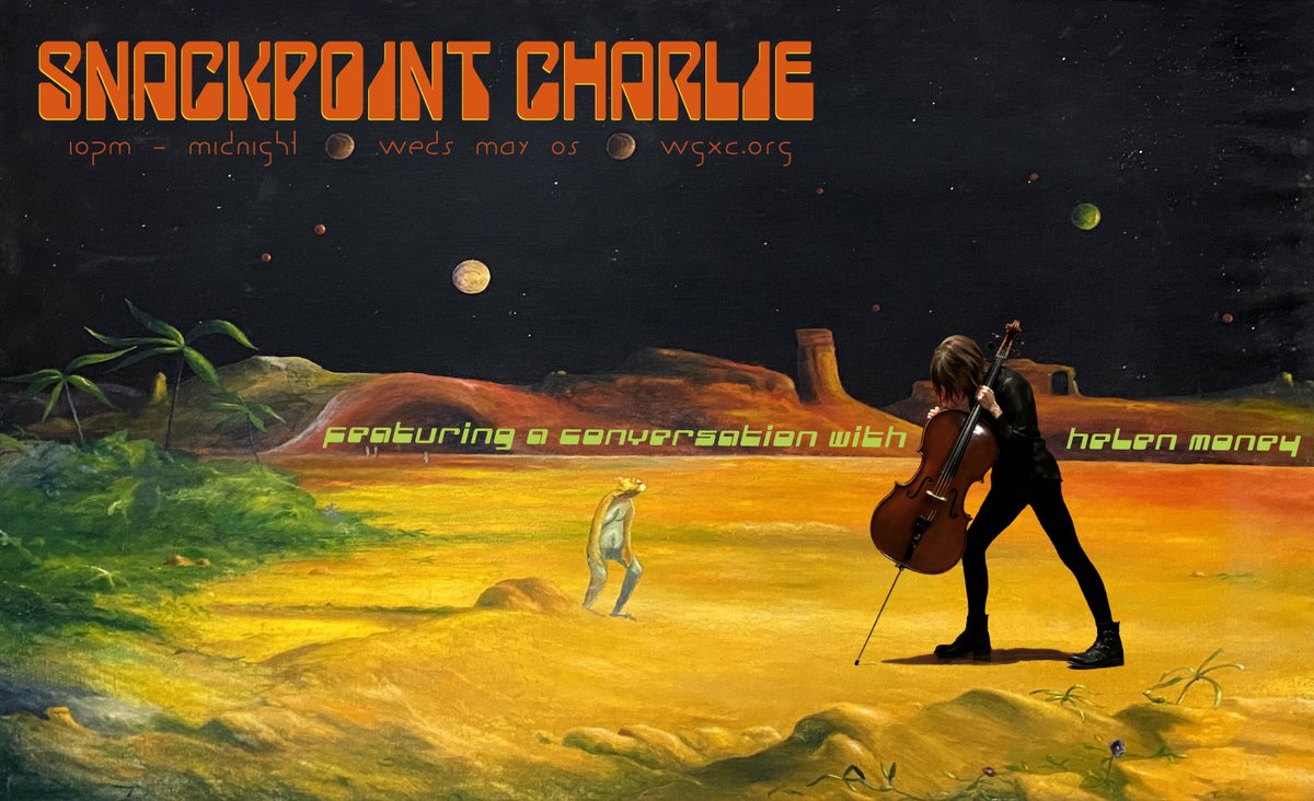 SnackpointC's tweet photo. Tune in an all-new Snackpoint Charlie at 10PM tonight for quality quarantainment including a conversation with Alison Chesley — aka @Helen_Money — who discusses her splendid new album “Atomic.” Live @WGXC and podcasted after via https://t.co/eFzepEywpc #helenmoney #alisonchesley https://t.co/cSRwR3Mt4h
