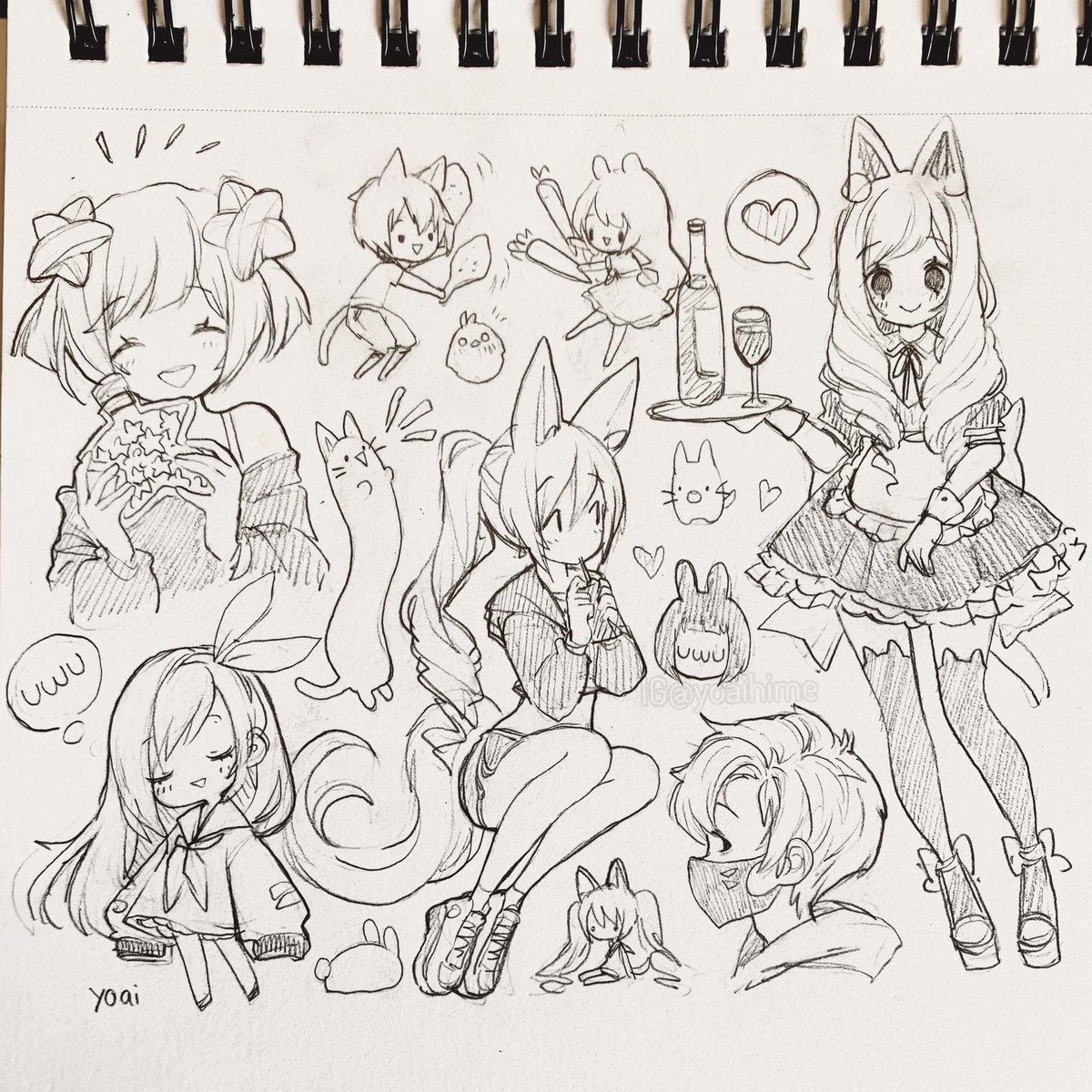 today's sketches _(:з」∠)_ 