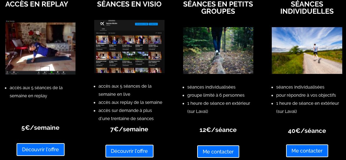 À partir de la semaine prochaine, je vous propose de mettre en place 4 offres différentes 🙃.