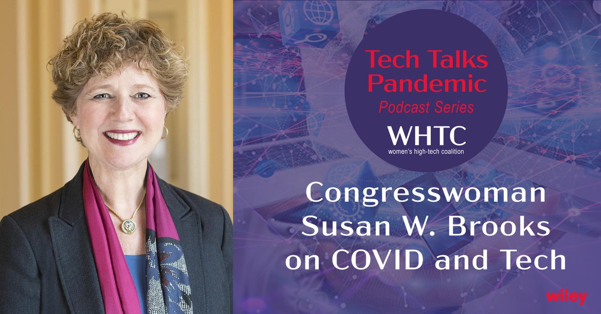 WomensHighTech's tweet photo. Tune into the new #TechTalksPandemic with U.S. Rep. @SusanWBrooks! We discuss the critical importance the role #tech plays in the advancement of #telehealth, closing the #digitaldivide, and keeping Americans connected during this #pandemic. https://t.co/yFcdXniK60 https://t.co/E6WtJ4j4pd