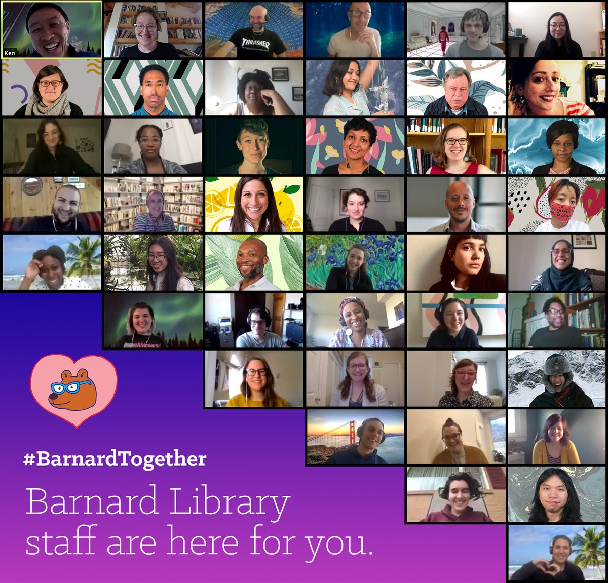 barnlib's tweet photo. BLAIS, @BarnardERC, and @cep_barnard are here for you whether we're in the #MilsteinCenter, at home, or on Zoom! #BarnardTogether https://t.co/gqwD2y8lWQ