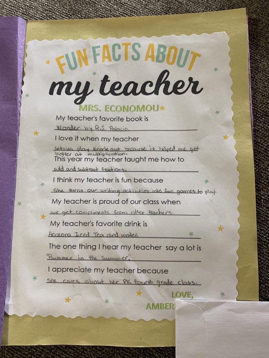 Mrs_Economou's tweet photo. Feeling so appreciated and loved this week! Thank you Amber for dropping this special surprise in my mailbox today! You totally made my day! Missing my students more than ever ! 💕💙 #TeacherAppreciationWeek https://t.co/3PD0Y4SPqs