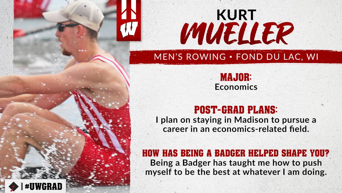 BadgerRowing's tweet photo. From two-time high school state champion in football to the Wisconsin men's rowing varsity eight and now #UWGrad 

Congrats on the journey Kurt! 🦡🎓 https://t.co/YZl4oj0NJv