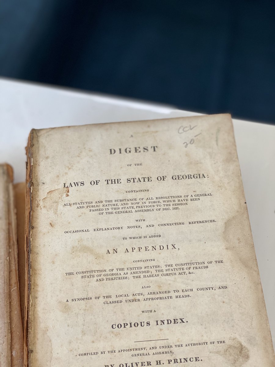 Here’s an example of one of those laws, directly from a Georgia law book that I own (pg 775)…"Each patrol shall go to and examine the several plantations in their divisions...and may take up all slaves which they shall see outside the fences of their owners’ plantations…