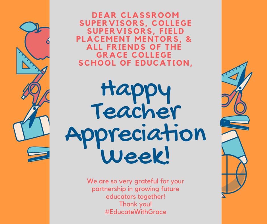 LorindaKline's tweet photo. Thank you adjuncts, supervisors, evaluators, mentors, administrators, friends! #TeacherAppreciationWeek #EducateWithGrace https://t.co/kBTh9jQz9S