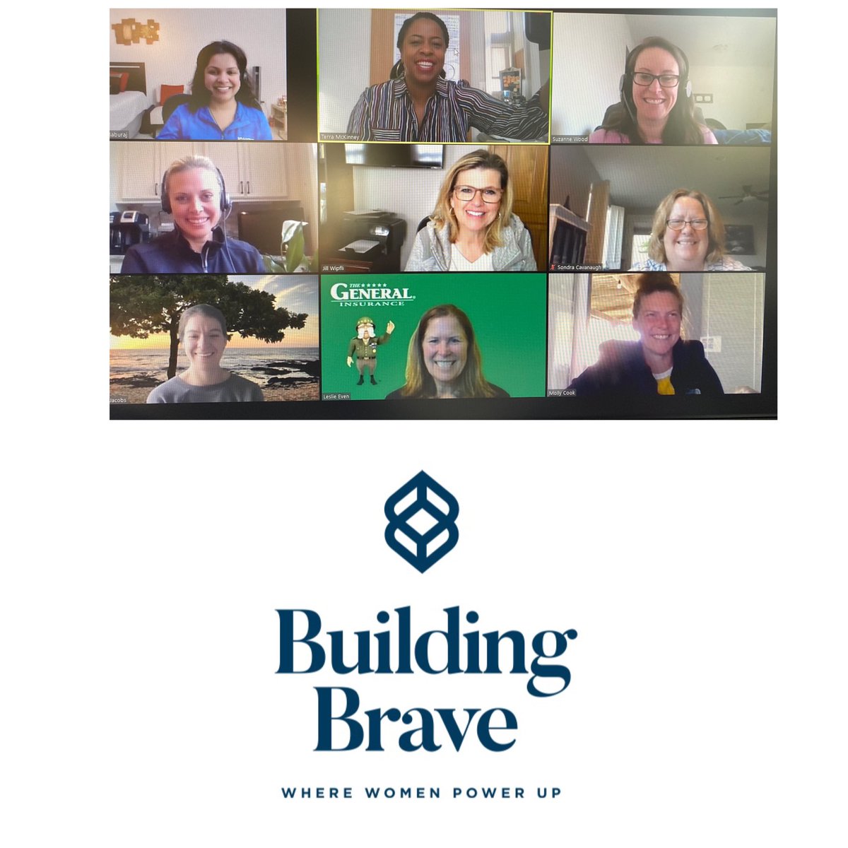 TerraSquadd's tweet photo. Kicked off the morning with some awesome @amfam &amp; @TheGeneralAuto women to drum up awareness and excitement about the @BuildingBrave app! “The support! The comments are so supportive of everybody!” @EvenLeslie #jointheapp #buildingbrave @JillWipfli  @woodsuzyQ https://t.co/cnxTWXiO5L