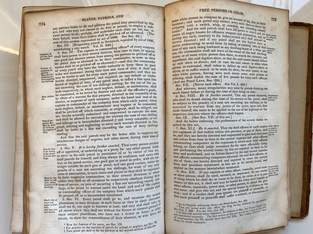 SO…if you—random white man—find a slave off their master's property without a white escort, you’re freely authorized by Georgia law to whip that slave, on the spot, at least 20 times.(Read it for yourself...bottom left)