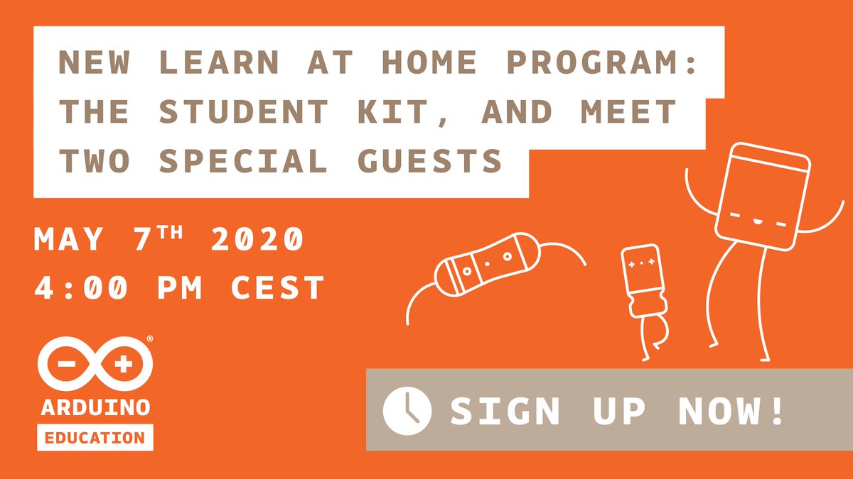 arduino's tweet image. Don&apos;t miss the next episode of Arduino EduVision! Tune in live TOMORROW to learn more about our new Student Kit and hear from three special guests! bit.ly/2Ws25YV #ArduinoAtHome