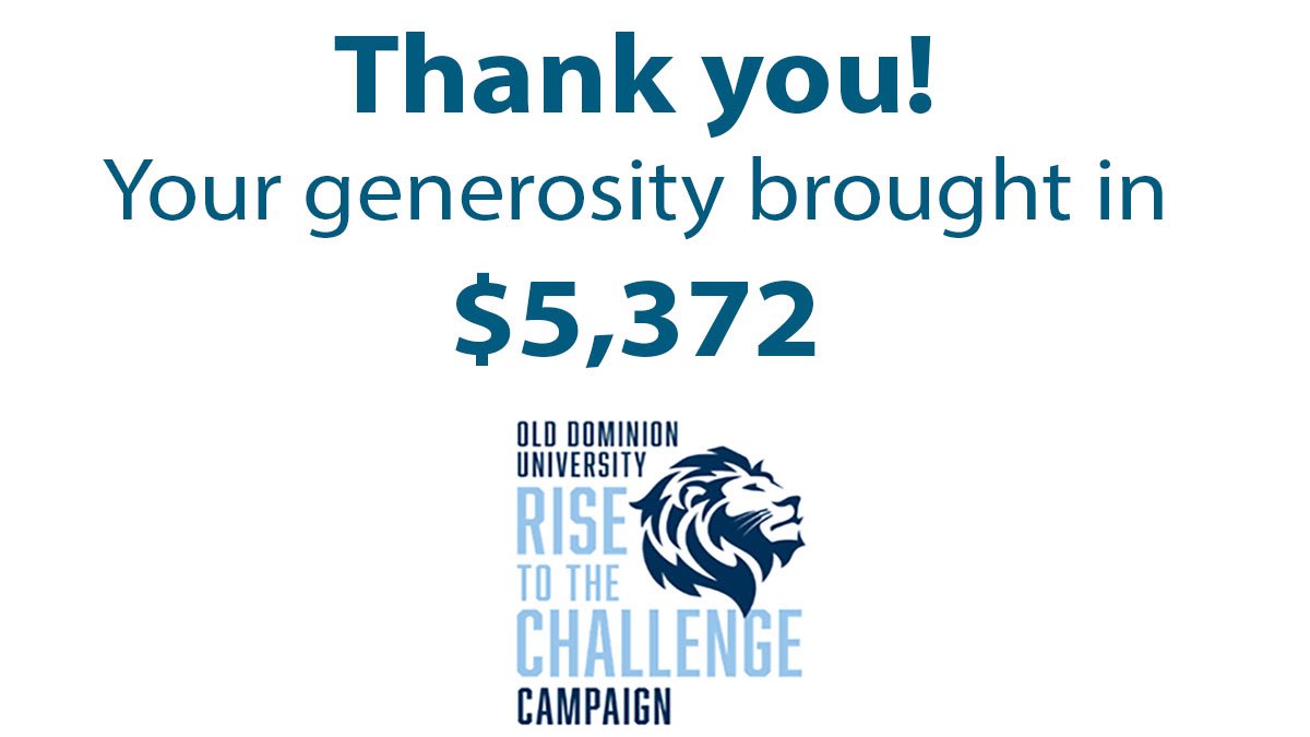oduadvancement's tweet image. On Tuesday, May 5, #GivingTuesdayNow was held and our Monarch community raised $5,372 from 57 donors for the Rise to the Challenge Fund in response to COVID-19. If you would like to make a gift, please visit, fundit.odu.edu! 🦁💙 #ODU #ODURiseToTheChallenge
