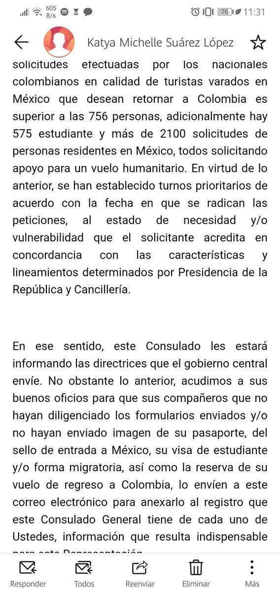 StefaniaPetro's tweet photo. Estamos cansados de respuestas sistematizadas, de que nos ignoren y no den respuestas concretas sobre los vuelos de repatriación, al parecer los estudiantes somos la última prioridad en ser retornados... @IvanDuque @ComisionPrimera @RevistaSemana @OswaldoParadaP @CancilleriaCol https://t.co/H68Qev3aRO
